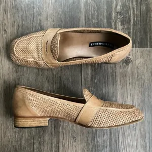 Sesto Meucci Abe Natural Stain Clf woven leather loafers in box  - Vintage
