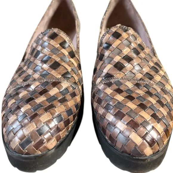 Sesto Meucci-NWOB size 8.5 women’s woven Italian leather wedge loafers. New!!!