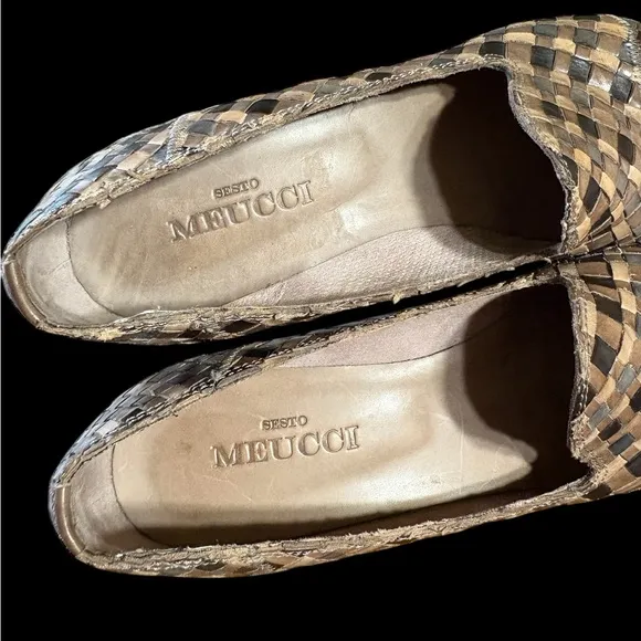 Sesto Meucci-NWOB size 8.5 women’s woven Italian leather wedge loafers. New!!!