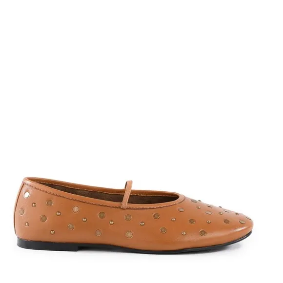 Seychelles Neon Moon Tan Leather Maryjane Ballet Flats Sz 6 NEW
