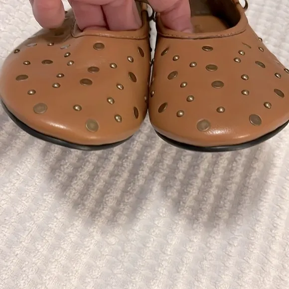 Seychelles Neon Moon Tan Leather Maryjane Ballet Flats Sz 6 NEW