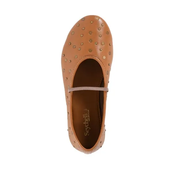 Seychelles Neon Moon Tan Leather Maryjane Ballet Flats Sz 6 NEW