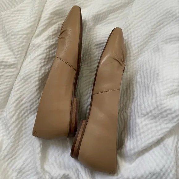 Seychelles Nude Leather Square Toe Minimalist Ballet Flats