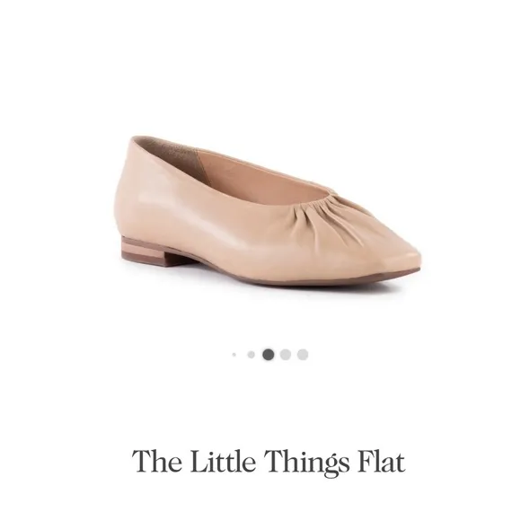Seychelles Nude Leather Square Toe Minimalist Ballet Flats