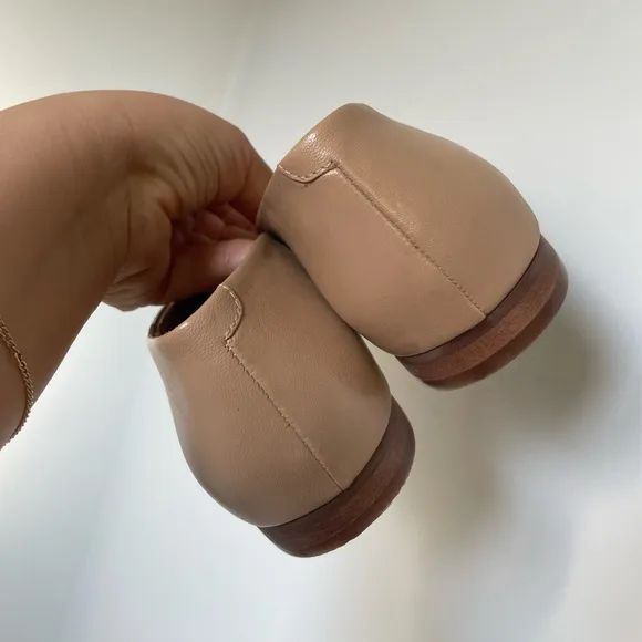 Seychelles Nude Leather Square Toe Minimalist Ballet Flats