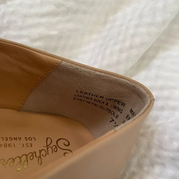Seychelles Nude Leather Square Toe Minimalist Ballet Flats