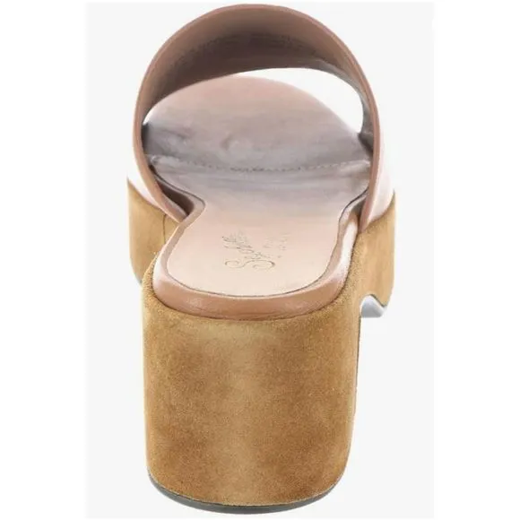 SEYCHELLES One Of a Kind Tan Leather Platform Mule Slip-on Sandals Size 8 NWB