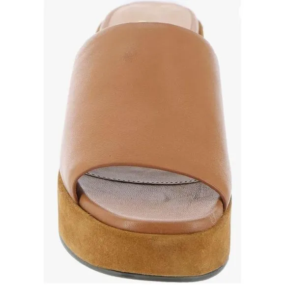 SEYCHELLES One Of a Kind Tan Leather Platform Mule Slip-on Sandals Size 8 NWB
