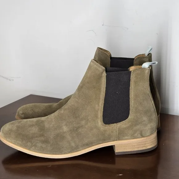 Shoe the Bear Chelsea Boots in Tan Suede SZ 46 Euro American Sz 13 Almond Toe