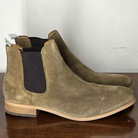 Shoe the Bear Chelsea Boots in Tan Suede SZ 46 Euro American Sz 13 Almond Toe