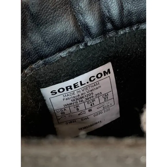 Size 10 Sorel Womens Lennox Lace Up Brown Leather Chelsea Boots