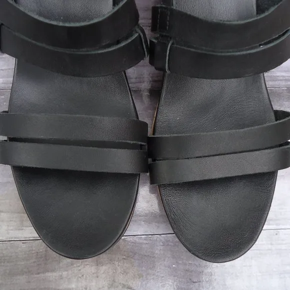 SIZE 11. TEVA leather strap wedge sandals.