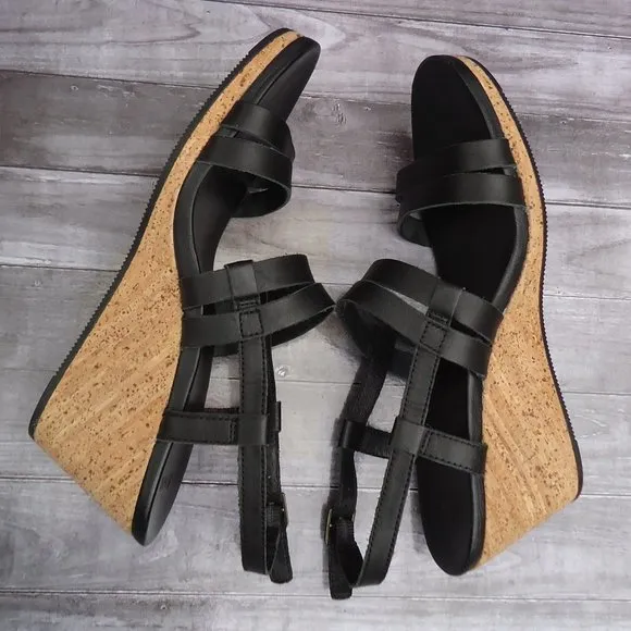 SIZE 11. TEVA leather strap wedge sandals.