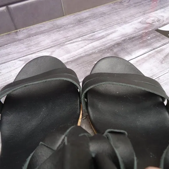 SIZE 11. TEVA leather strap wedge sandals.