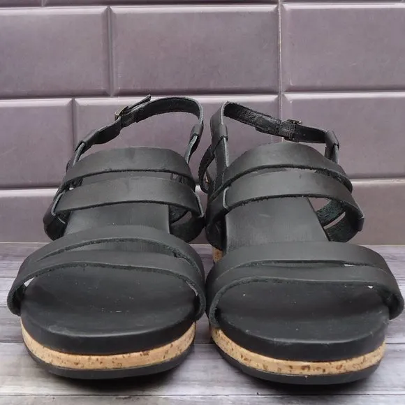 SIZE 11. TEVA leather strap wedge sandals.