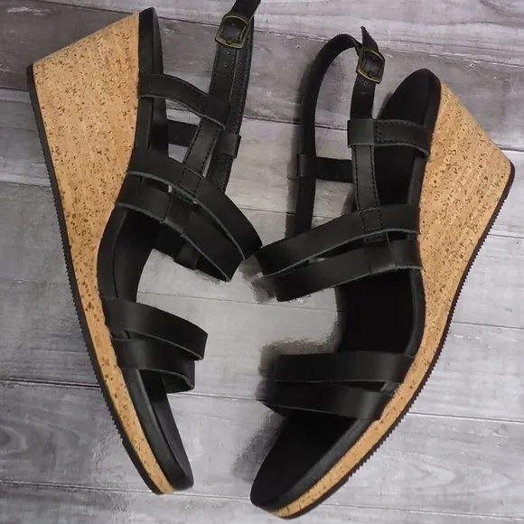 SIZE 11. TEVA leather strap wedge sandals.