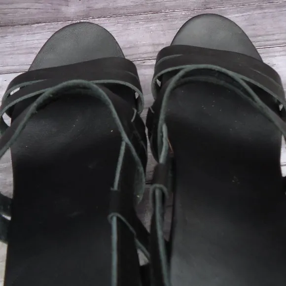 SIZE 11. TEVA leather strap wedge sandals.