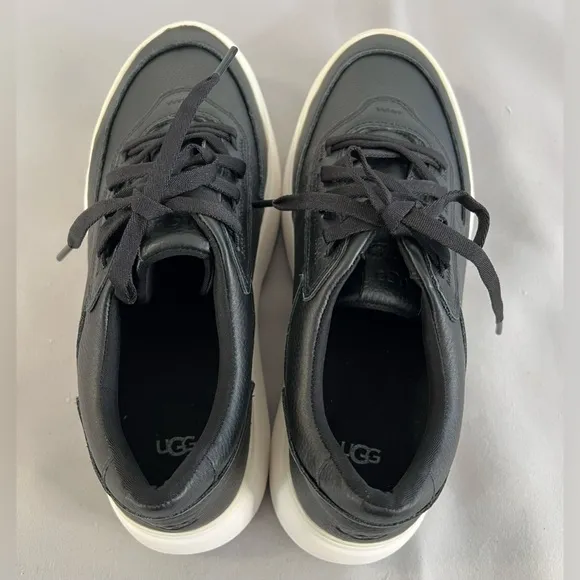 Size 11 - Women's UGG Marin‎ Mega Lace Platform Leather Sneakers - Black NWOB