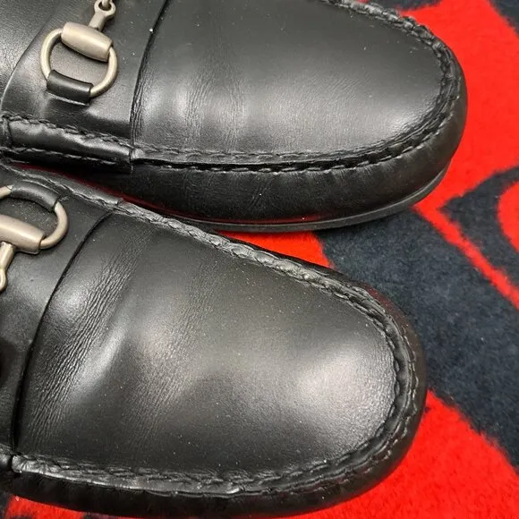 Size 12D Allen Edmonds &quot;SEBASTIAN&quot; Leather BIT Driving Loafers Black