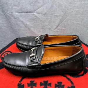 Size 12D Allen Edmonds &quot;SEBASTIAN&quot; Leather BIT Driving Loafers Black