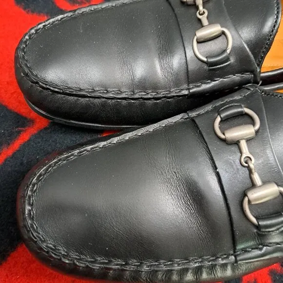 Size 12D Allen Edmonds &quot;SEBASTIAN&quot; Leather BIT Driving Loafers Black