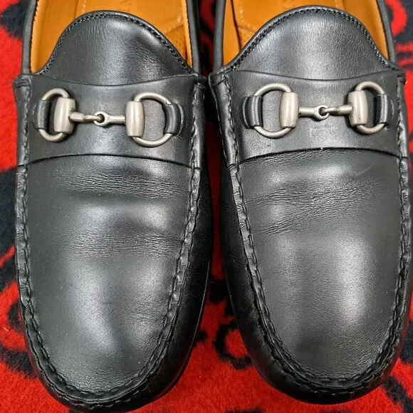 Size 12D Allen Edmonds &quot;SEBASTIAN&quot; Leather BIT Driving Loafers Black