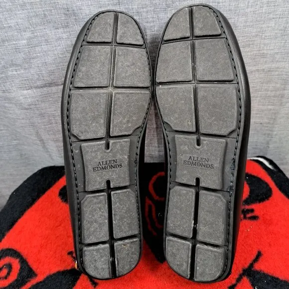 Size 12D Allen Edmonds &quot;SEBASTIAN&quot; Leather BIT Driving Loafers Black