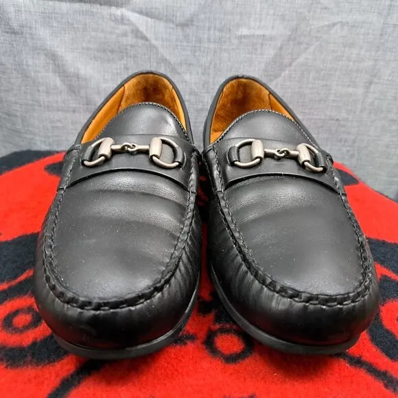 Size 12D Allen Edmonds &quot;SEBASTIAN&quot; Leather BIT Driving Loafers Black