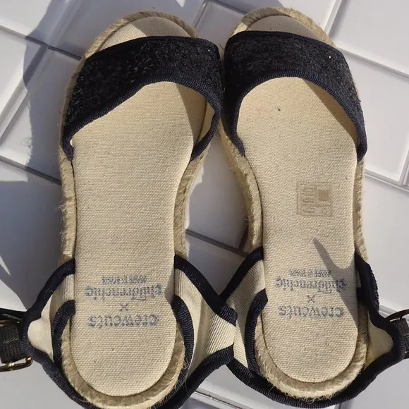 SIZE 32. Crewcuts glitter sparkle espadrille sandals.