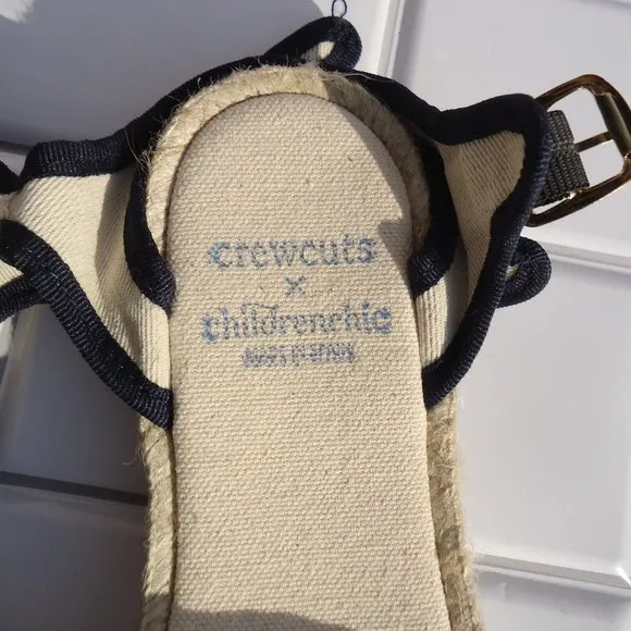 SIZE 32. Crewcuts glitter sparkle espadrille sandals.