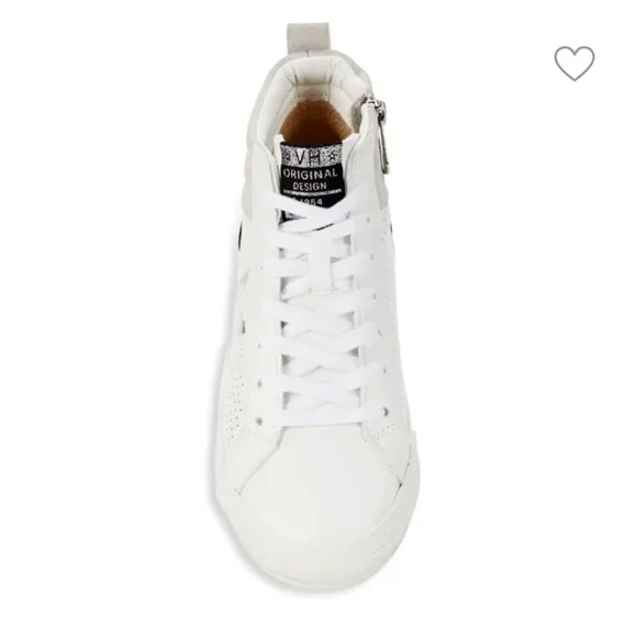SIZE 6 Vintage Havana Women’s High Top Glitter Leather White and Black Sneakers