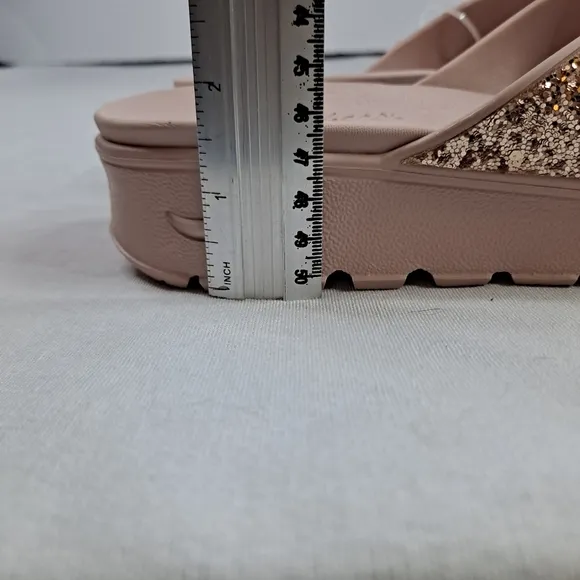 Skechers Foamies Arch Fit Thong Sandals Womens 9 Pink Rose Glitter Slip-on