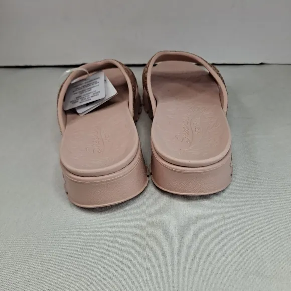 Skechers Foamies Arch Fit Thong Sandals Womens 9 Pink Rose Glitter Slip-on