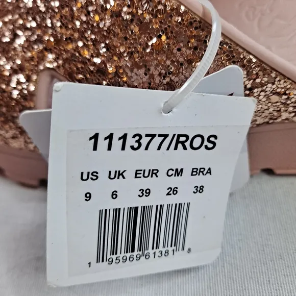 Skechers Foamies Arch Fit Thong Sandals Womens 9 Pink Rose Glitter Slip-on
