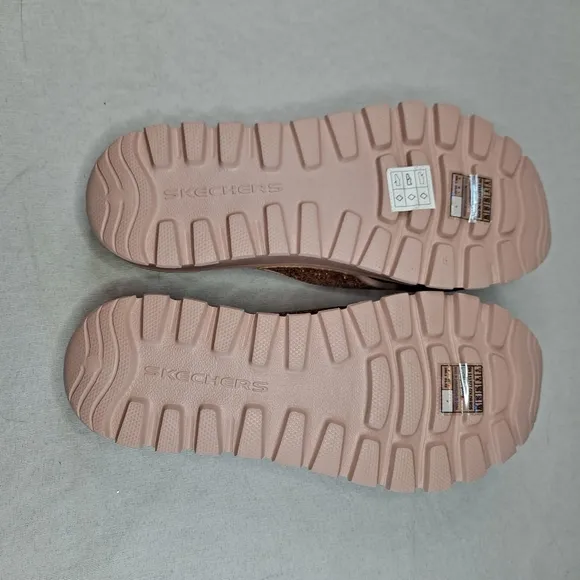 Skechers Foamies Arch Fit Thong Sandals Womens 9 Pink Rose Glitter Slip-on