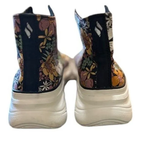 SKECHERS Funky Street Flower Lane High Top Sneakers Vegan Floral Women's 6.5