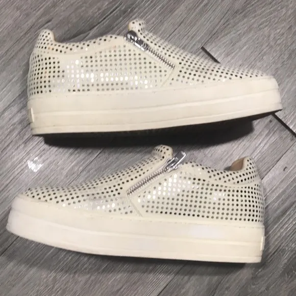 Skechers Platform Street Rise Fit Uplift Disco Dreams Cream Sparkle Sneakers