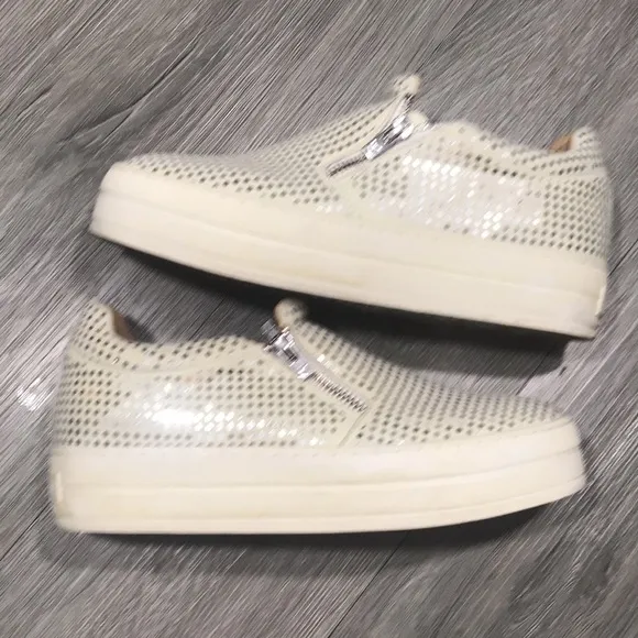Skechers Platform Street Rise Fit Uplift Disco Dreams Cream Sparkle Sneakers