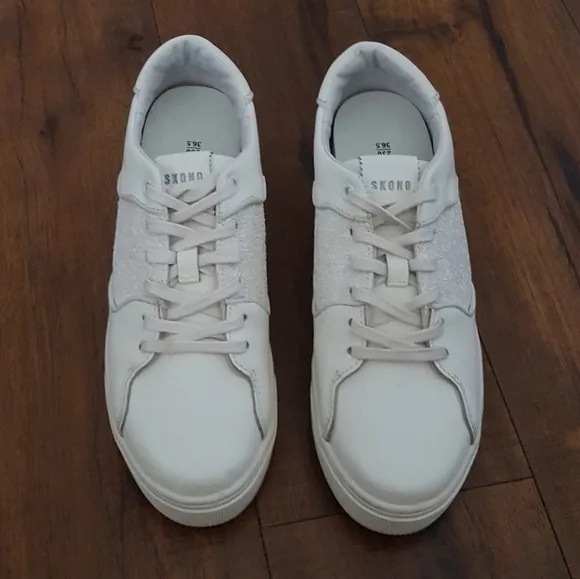 SKONO Norway - White Glitter Sneakers