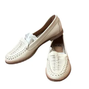 Sofft Cream White Woven Leather Grip Bottom Huarache Style Loafers Size 6.5 New!