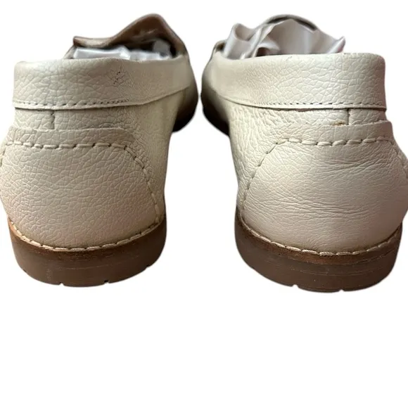 Sofft Cream White Woven Leather Grip Bottom Huarache Style Loafers Size 6.5 New!