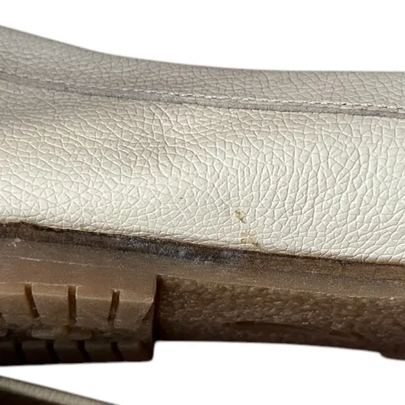 Sofft Cream White Woven Leather Grip Bottom Huarache Style Loafers Size 6.5 New!