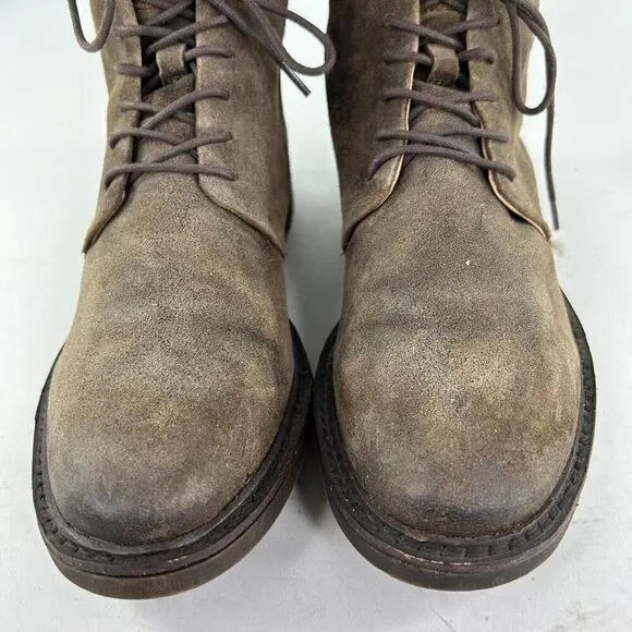 Sofft Lilia Women's Olive Suede Lace-Up Boot US 10 M Side Zip Combat Ankle Boots