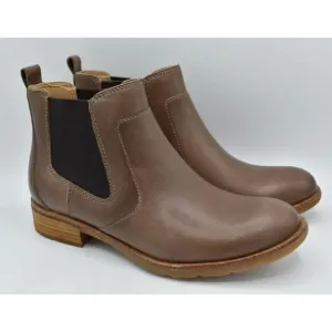 Sofft Womens Size 7.5 Brayton Mist Grey Brown Leather Chelsea Boots Shoes