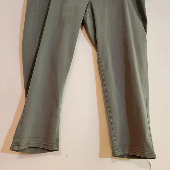 Soft Olive Sage Color Liverpool Pull On Stretch Cropped  22W