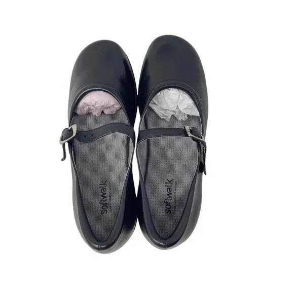 Soft Walk Mary Janes Women's Size 8 Narrow Black Jupiter Cushioned Flats
