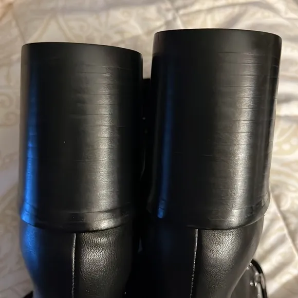 Sol Sana Lace Up Black Leather Studded Block Heel Moto Combat Biker Ankle Boots