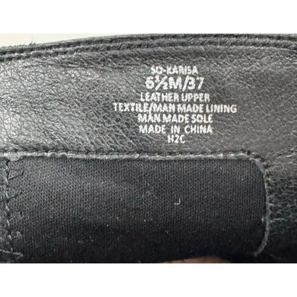 Sole Society Moto  Leather Booties 6.5 (37) Black Combat Moto Boots Lug Sole