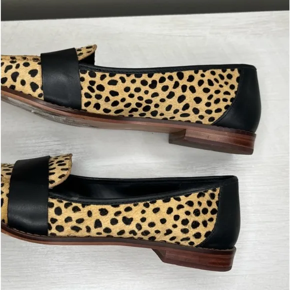 Sole society point two Cheeta fur leather flats size 10 mop wife