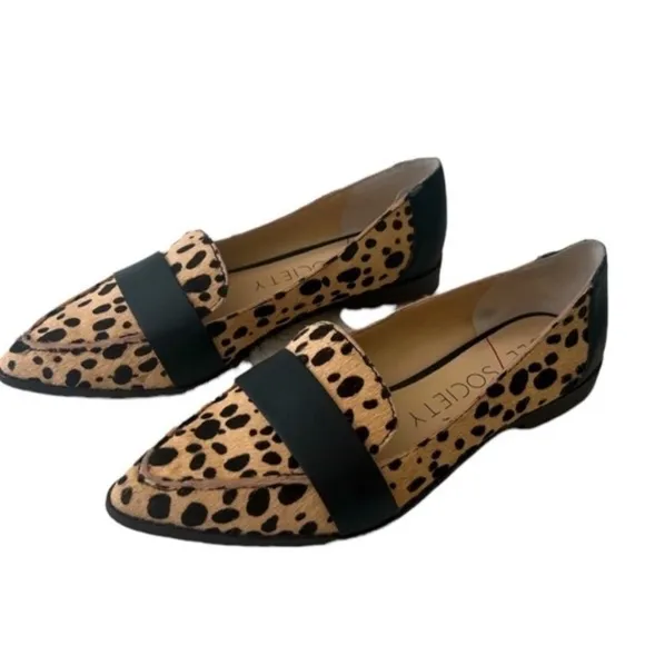 Sole society point two Cheeta fur leather flats size 10 mop wife